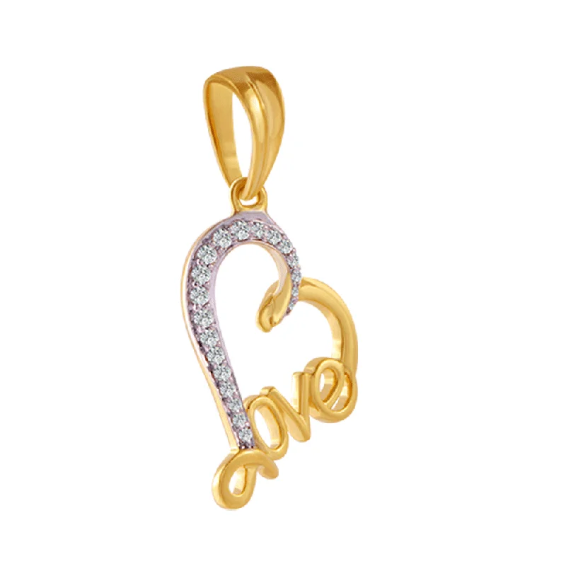 necklaces for teens trendy -18KT (750) Yellow Gold And Diamond Pendant For Women