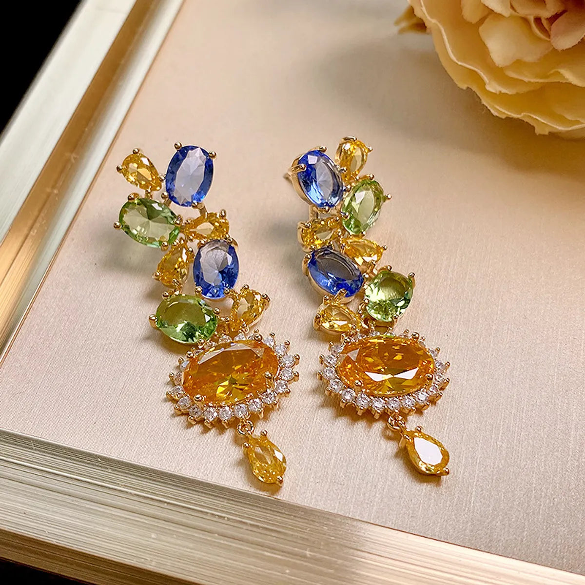 ladies earrings for casual wear -1 Pair Glam Water Droplets Inlay Copper Zircon Drop Earrings