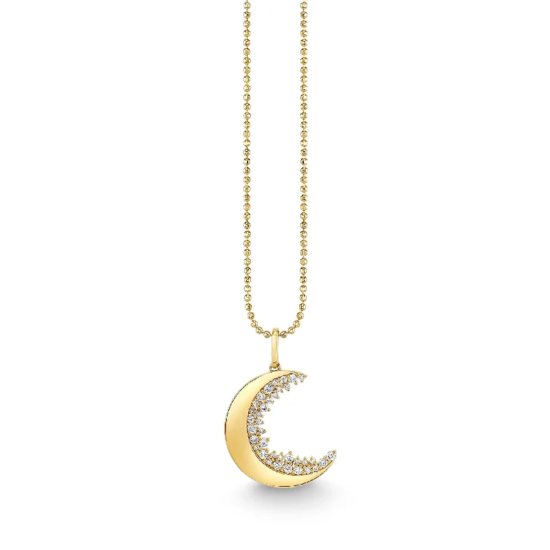 Gold & Diamond Cocktail Crescent Moon Charm