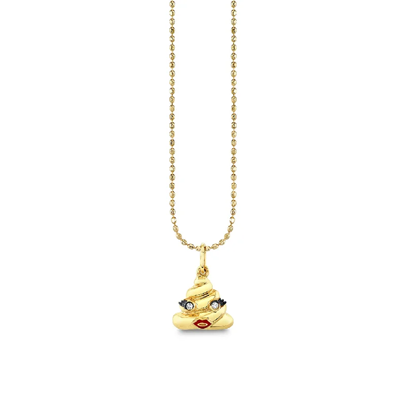 Gold & Diamond Poop Charm