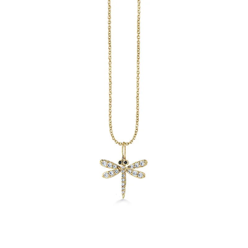 Gold & Diamond Dragonfly Charm