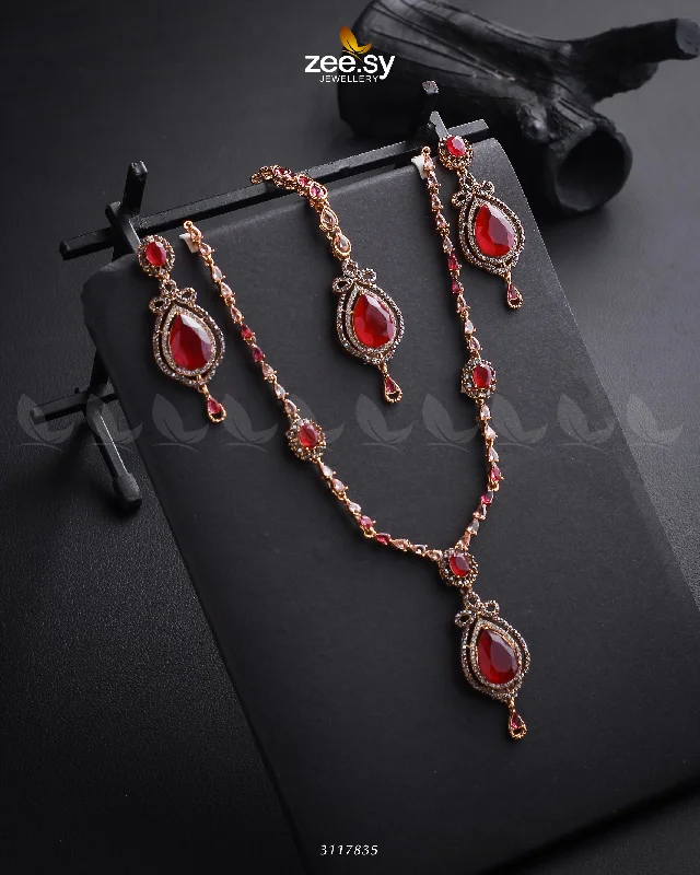 necklaces with birthstone charm -Syra Yousuf Necklace Set