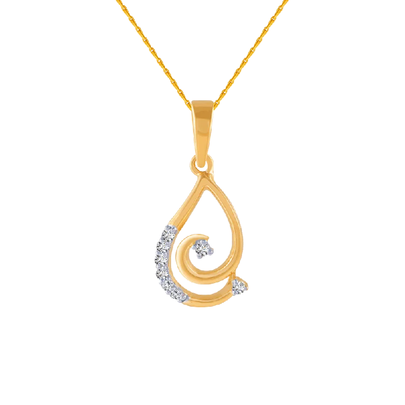 necklaces for wedding gift -18KT (750) Yellow Gold And Diamond Pendant For Women