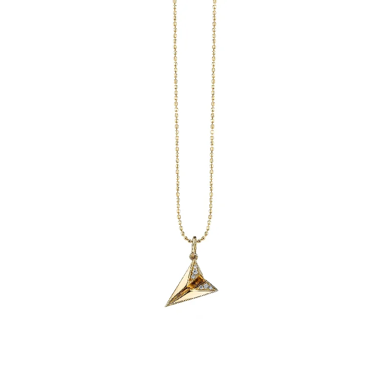 Gold & Diamond Paper Plane Charm