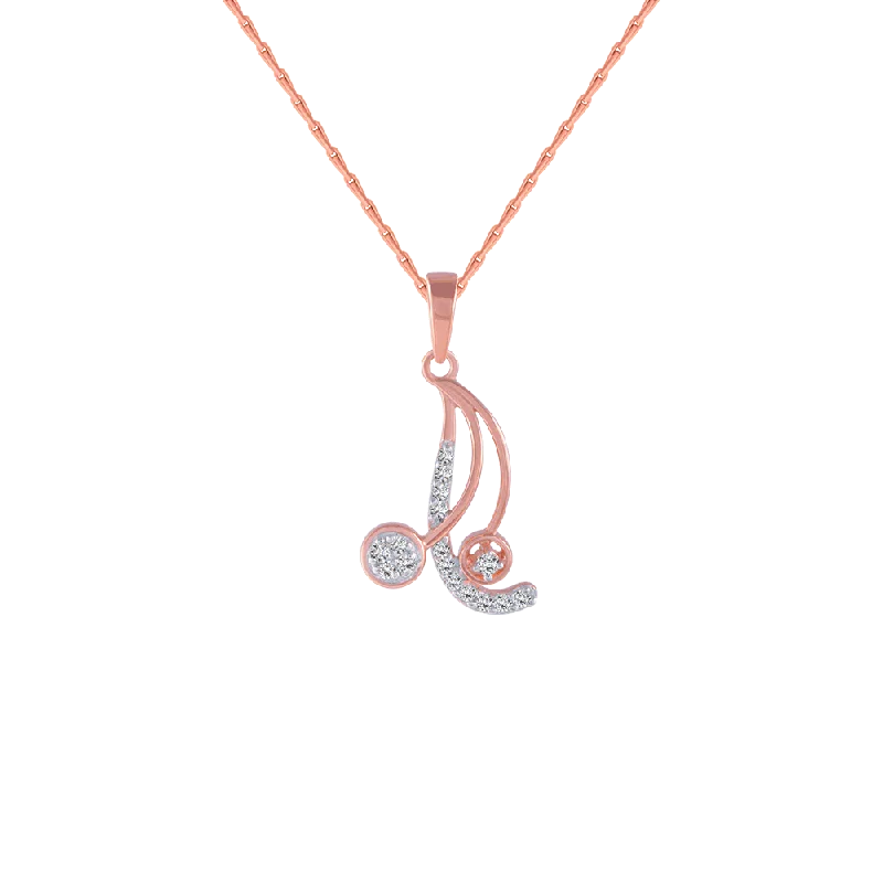 necklaces with diamond accent -18KT (750) Rose Gold And Diamond Pendant For Women