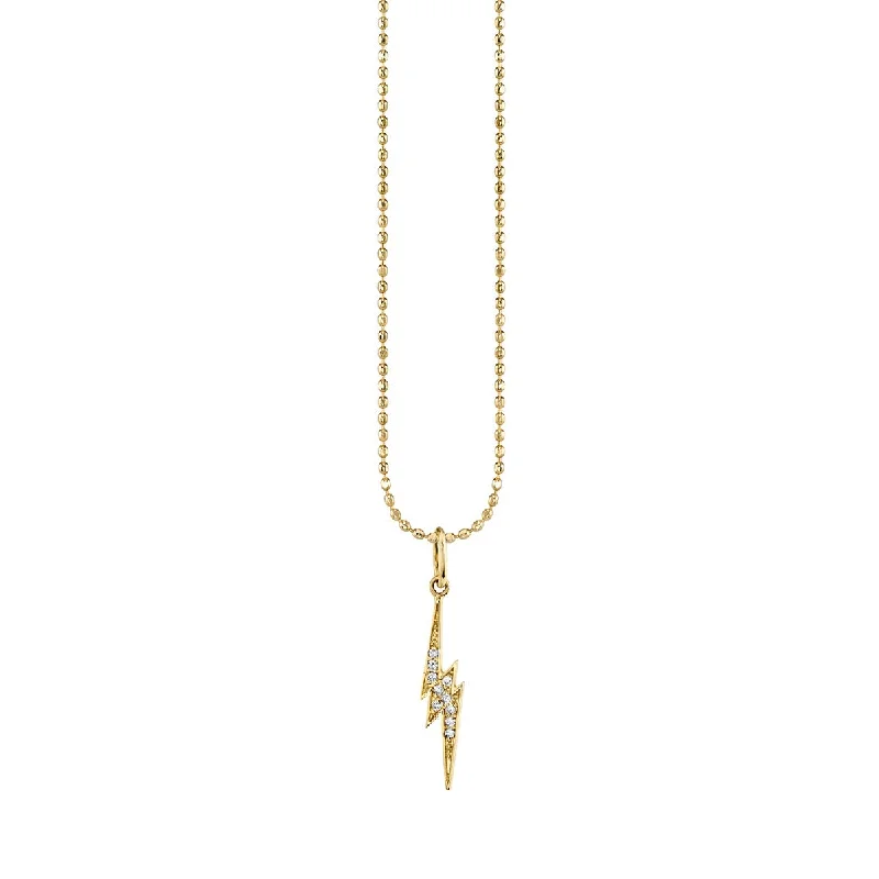 Gold & Diamond Small Lightning Bolt Charm