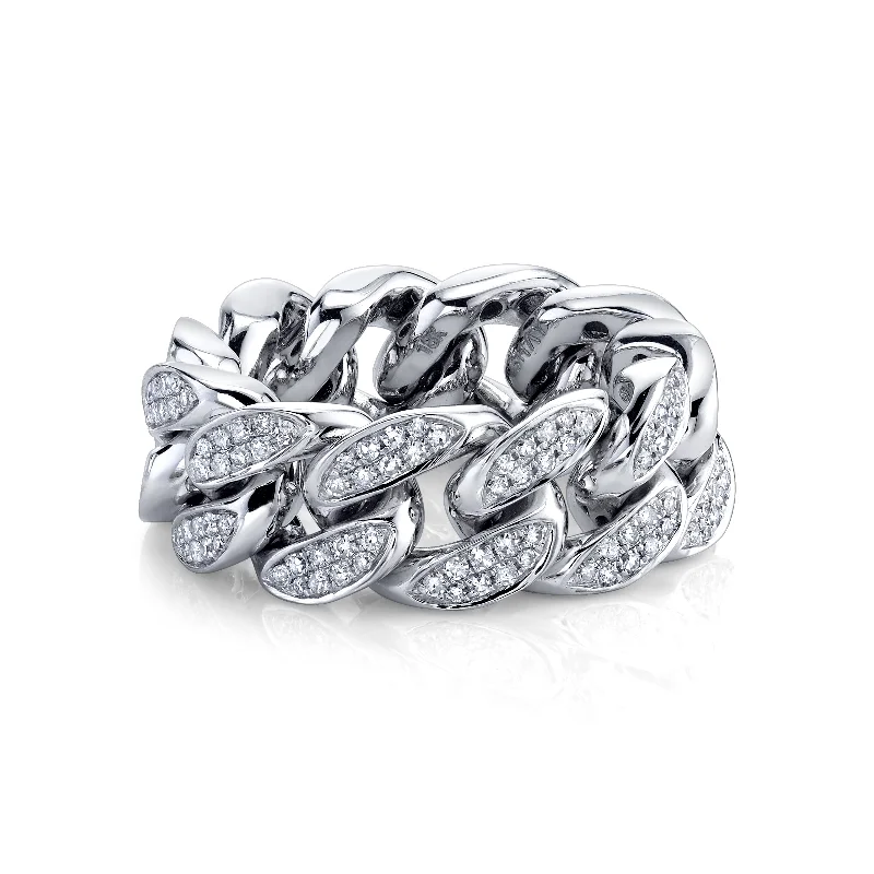 engagement rings for small fingers -MEN'S DIAMOND FLAT LINK RING