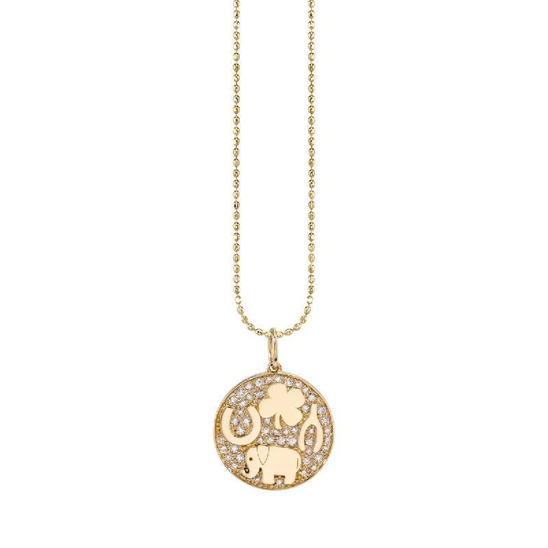 Gold & Diamond Luck Tableau Medallion Charm