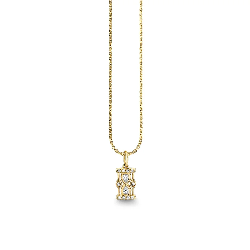 Gold & Diamond Hourglass Charm