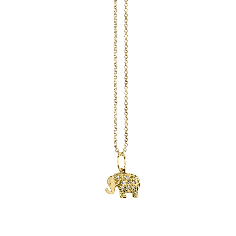 Gold & Diamond Mini Elephant Charm