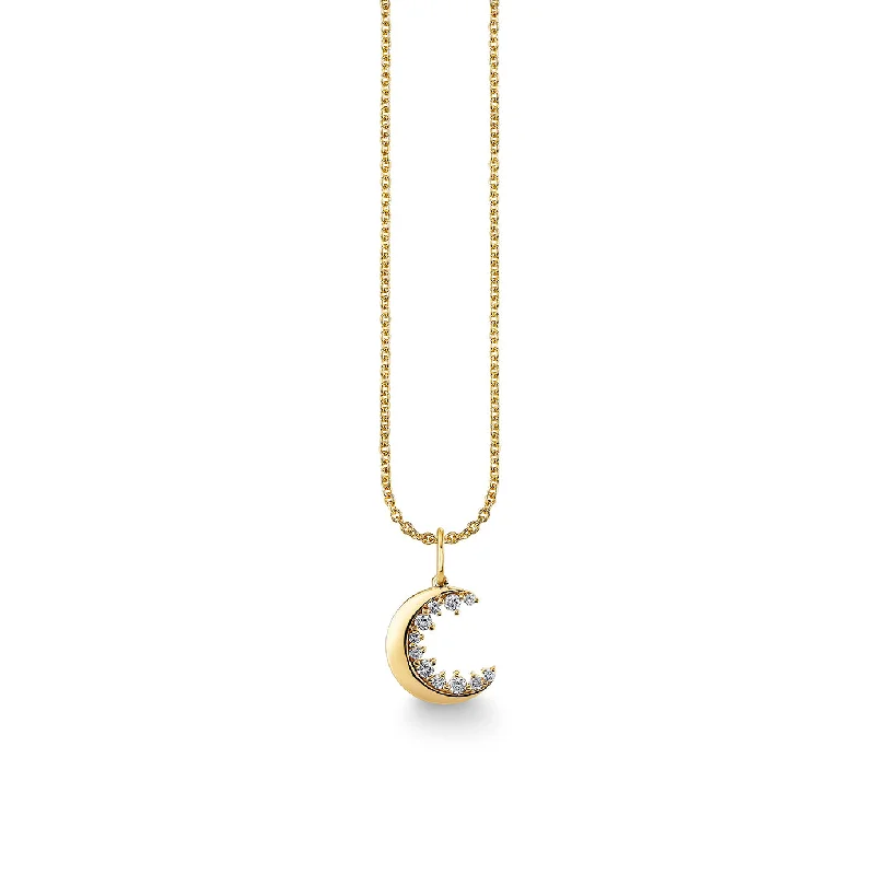 Gold & Diamond Small Cocktail Crescent Moon Charm