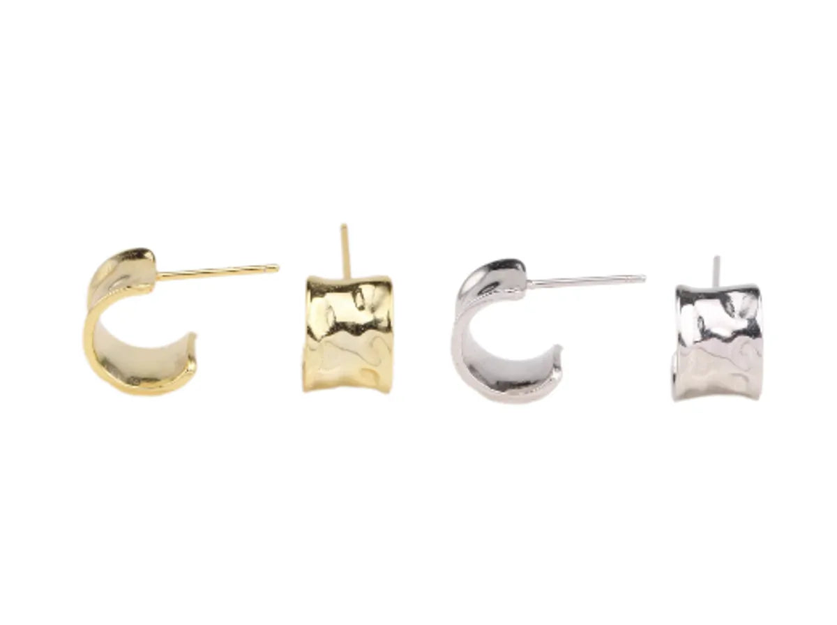 ladies earrings for special occasions -1 Pair Simple Style Streetwear C Shape Plating Sterling Silver Ear Studs