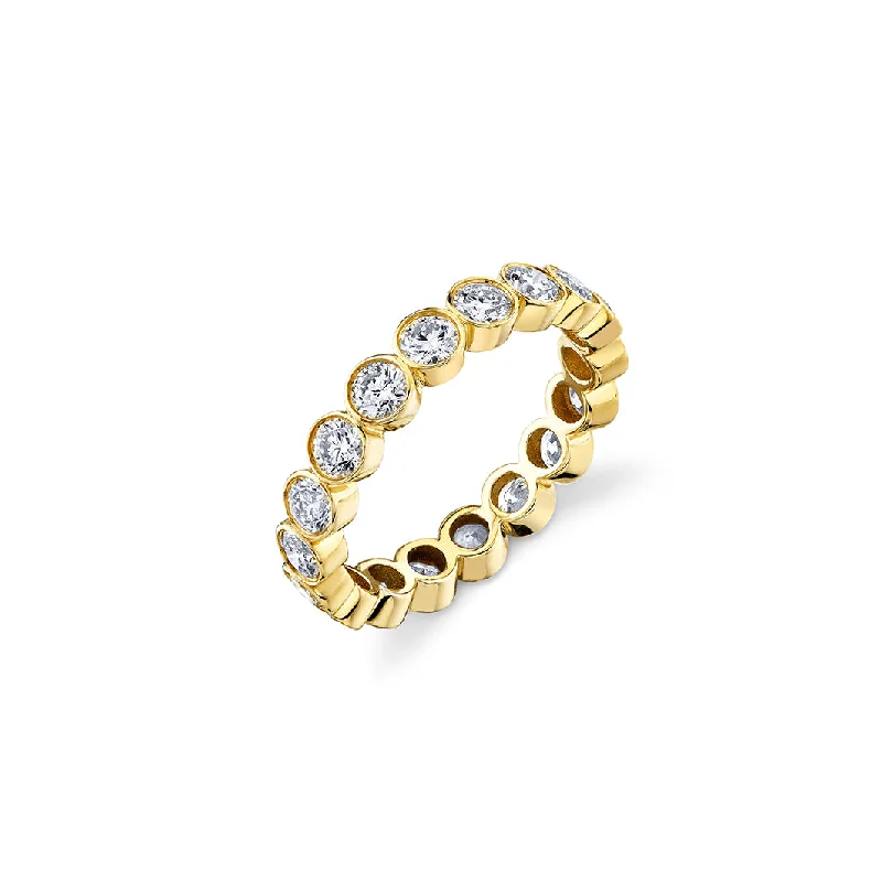 engagement rings luxury brand appeal -Gold & Diamond Large Bezel Eternity Ring