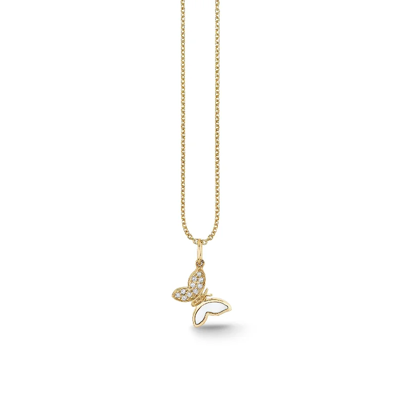 Gold & Diamond Tiny Butterfly Charm