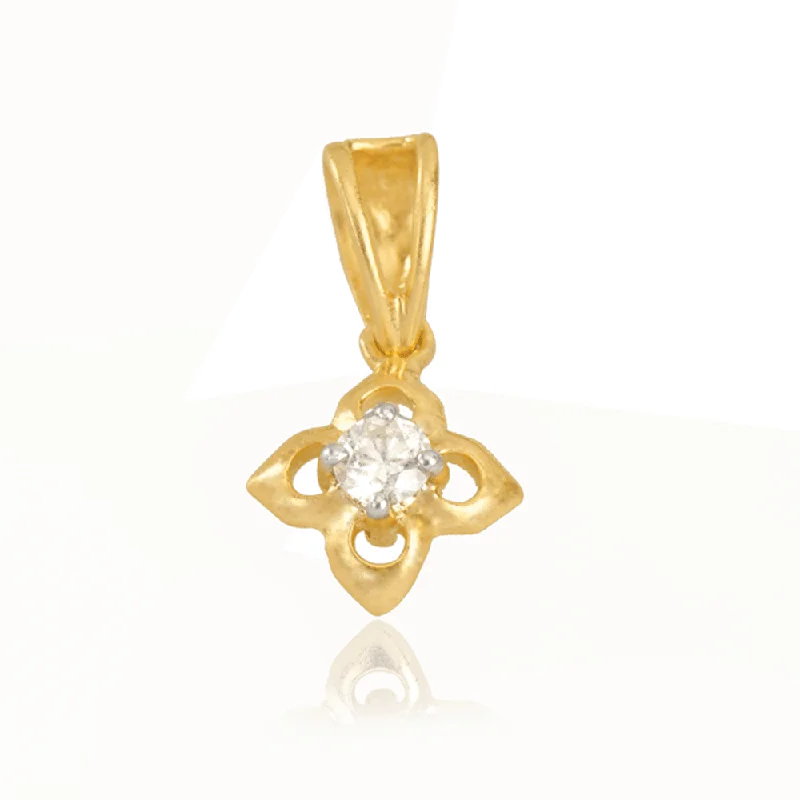 necklaces timeless beauty -18KT (750) Yellow Gold And Diamond Pendant For Women