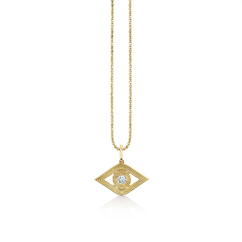 Gold & Diamond Fluted Eye Charm