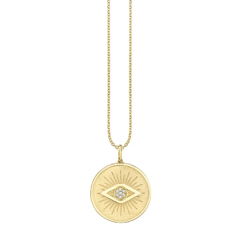 Gold & Diamond Eye Coin Charm