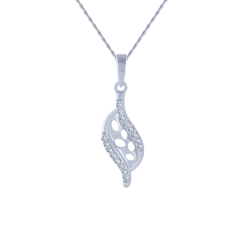 necklaces with gemstone beads -18KT (750) White Gold And Diamond Pendant For Women