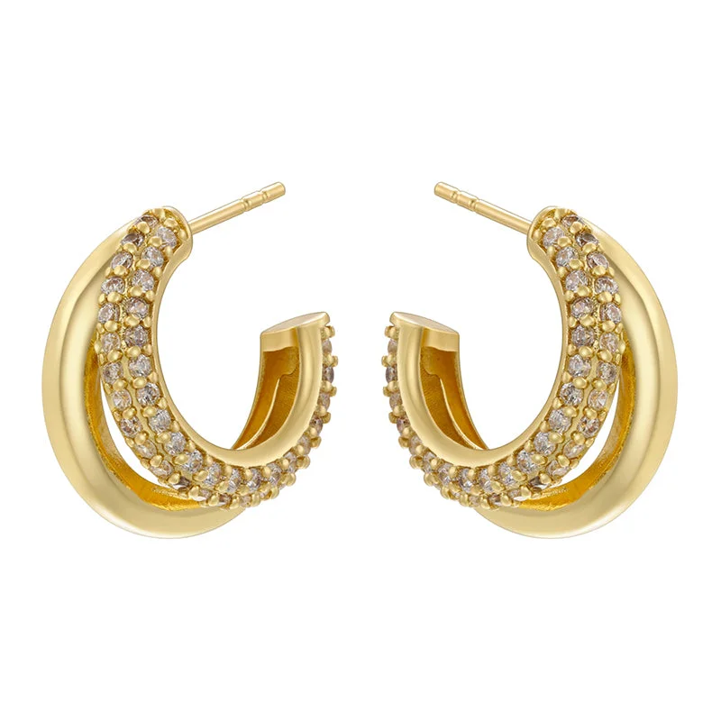 Ve1209 Gold Multi-Layer C- Shaped 1 Pair