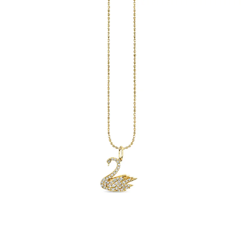 Gold & Diamond Swan Charm