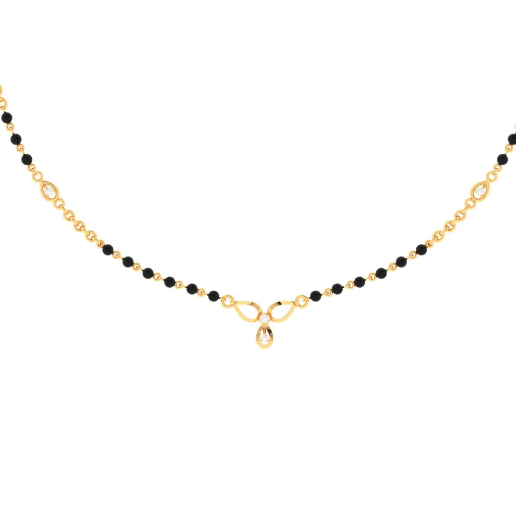 necklaces for special occasions -Pc Chandra Presents 18k Sleek Diamond Mangalsutra For Women