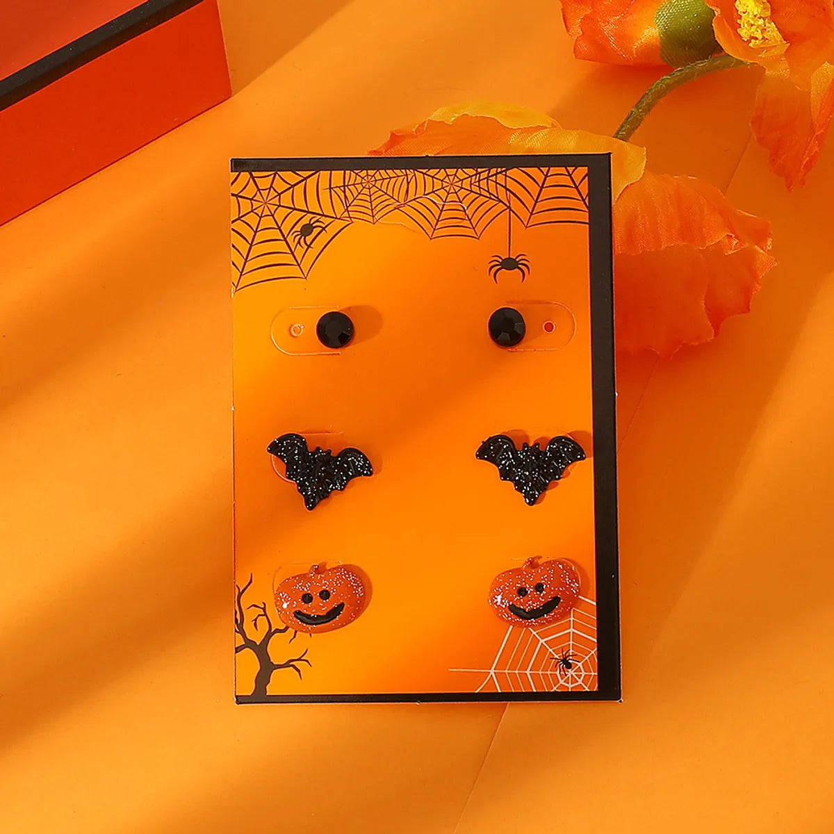 ladies earrings timeless classic appeal -1 Set Retro Pumpkin Ghost Bat Alloy Earrings