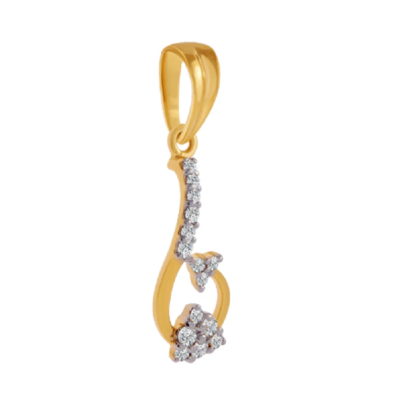 necklaces for mothers gift -18KT (750) Yellow Gold And Diamond Pendant For Women