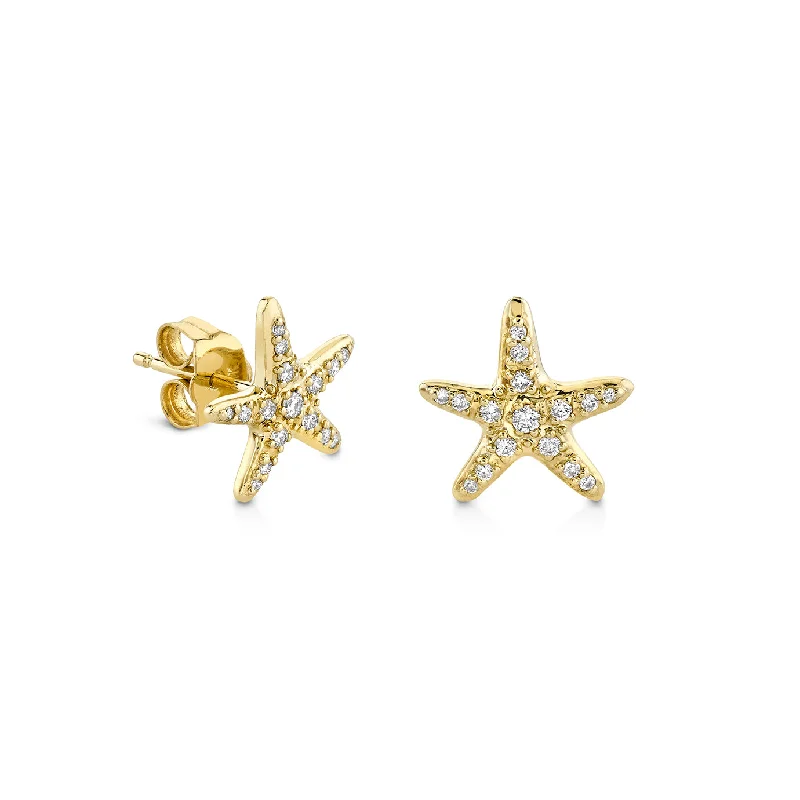 Gold & Diamond Starfish Stud