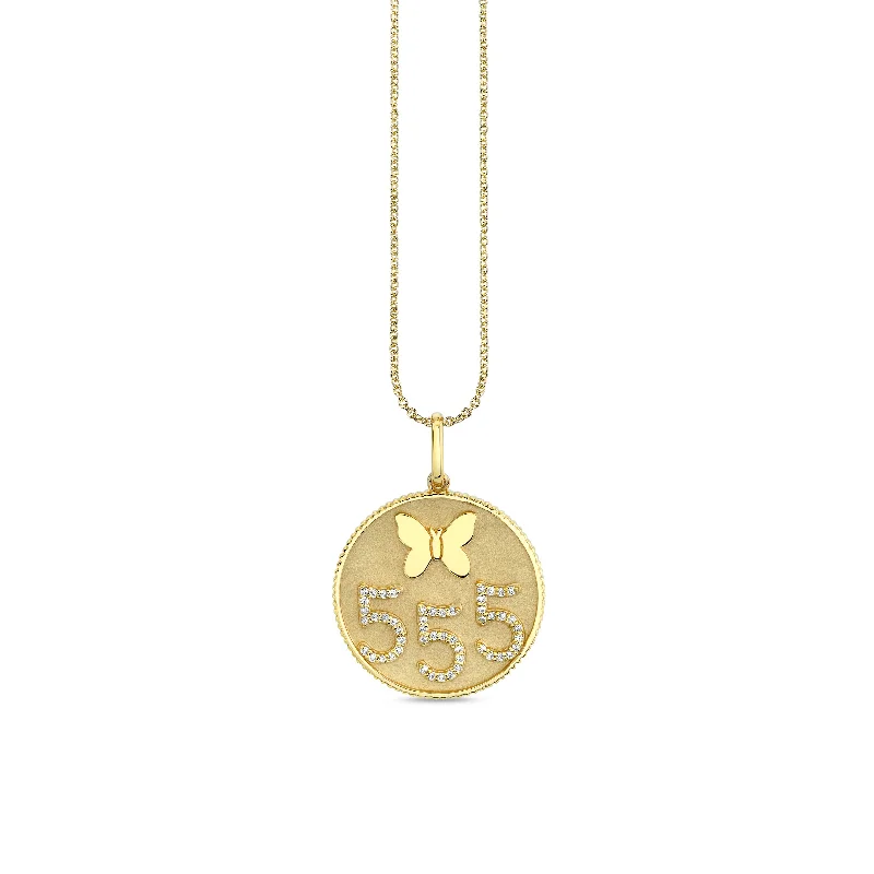 Gold & Diamond 555 Angel Number Charm