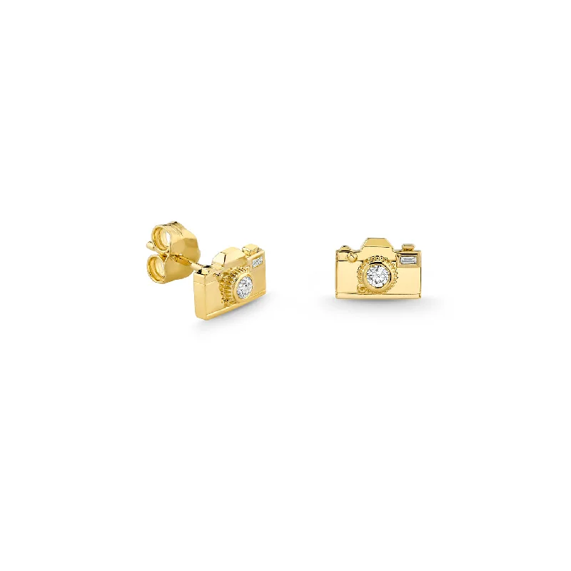 Gold & Diamond Camera Stud