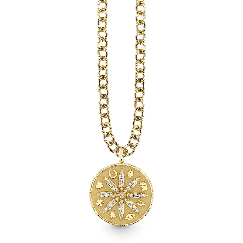 Gold & Diamond Large Icon Sand Dollar Charm