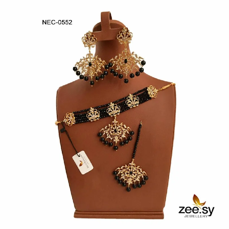 necklaces with gold plating -CRYSTAL NECKLACE-0552