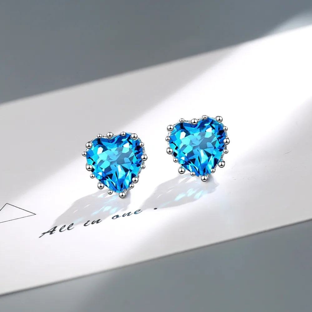 ladies earrings with gemstone sparkle -1 Pair Simple Style Heart Shape Plating Inlay Copper Zircon Ear Studs