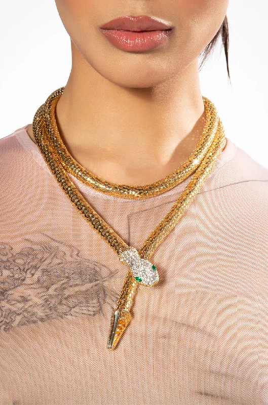 necklaces for daily elegance -SNAKE WRAP AROUND NECKLACE