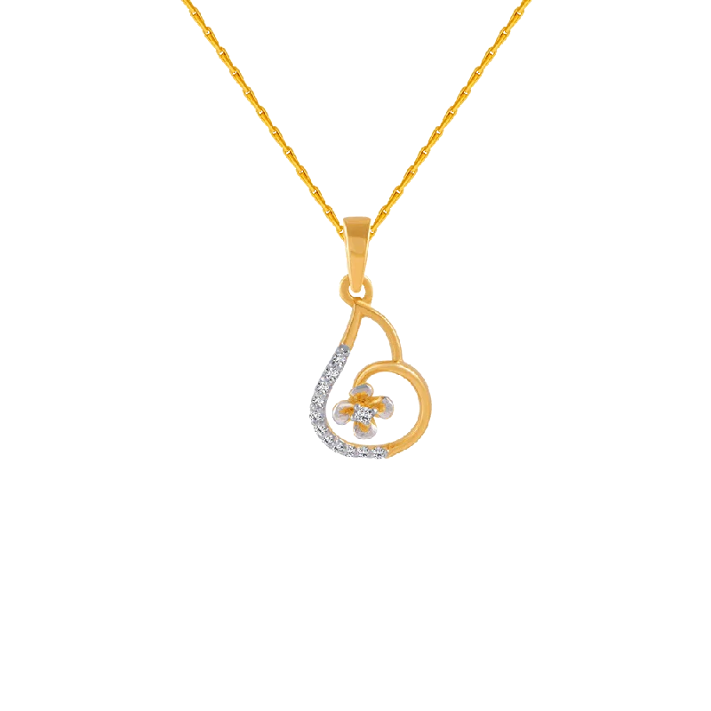 necklaces for bold fashion -18KT (750) Yellow Gold And Diamond Pendant For Women