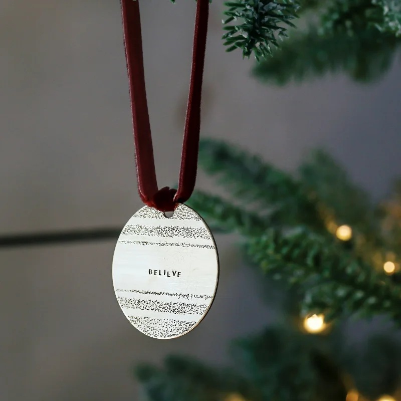 DIAMOND DUSTED VINTAGE STRIPE HEIRLOOM ORNAMENT