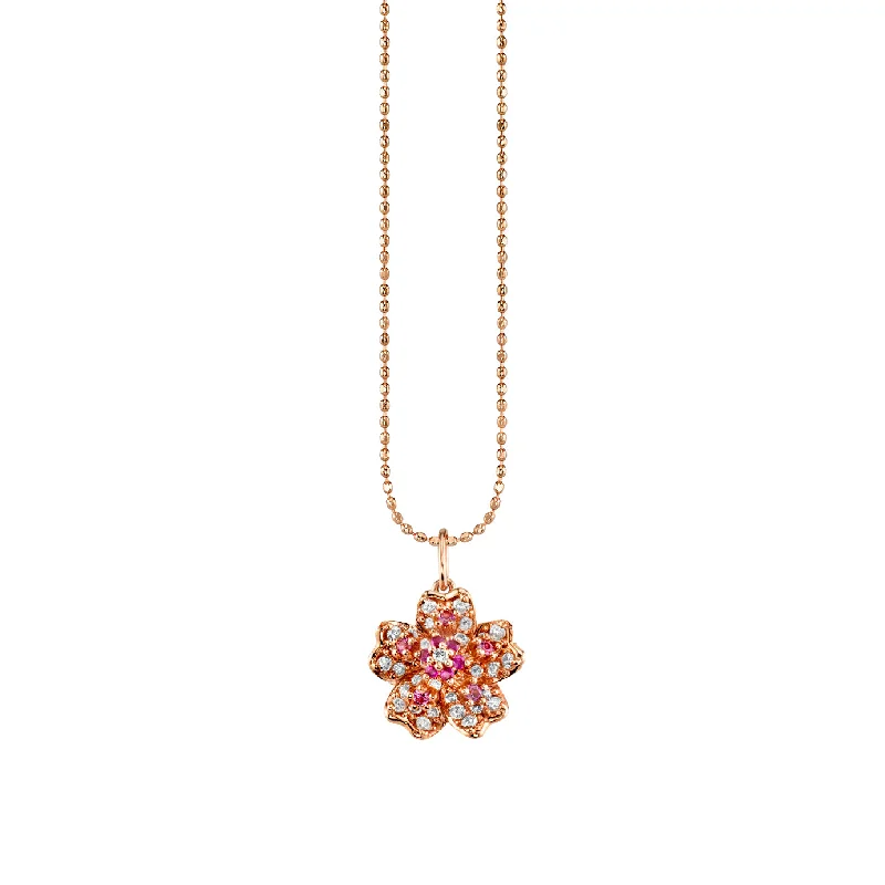 Rose Gold & Diamond Sakura Charm