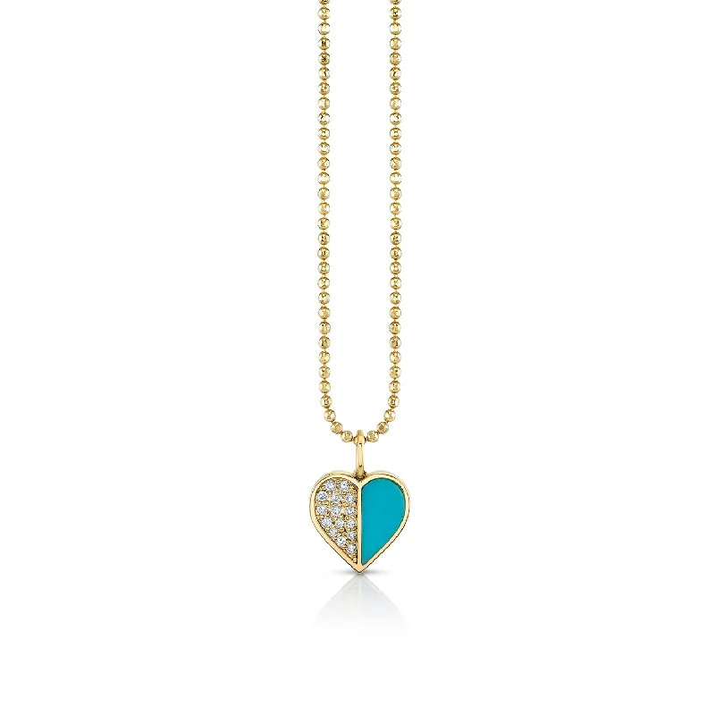 Gold & Diamond Mini Heart Charm