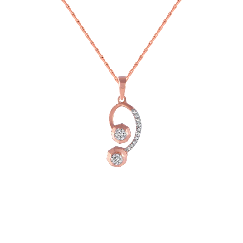 necklaces rose gold fashion -18KT (750) Rose Gold And Diamond Pendant For Women