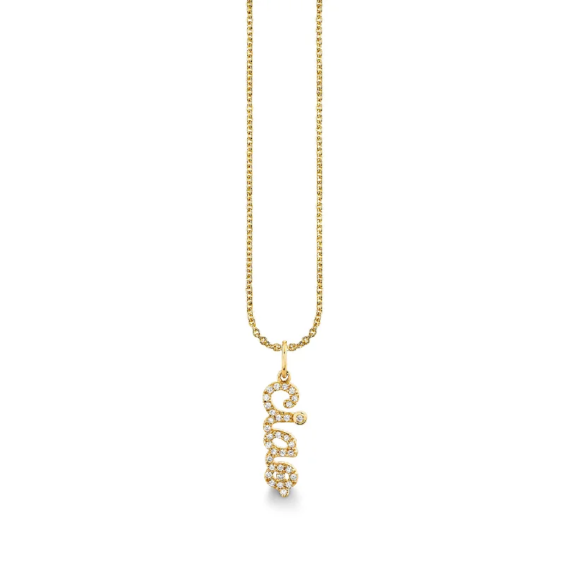 Gold & Diamond Ciao Script Charm