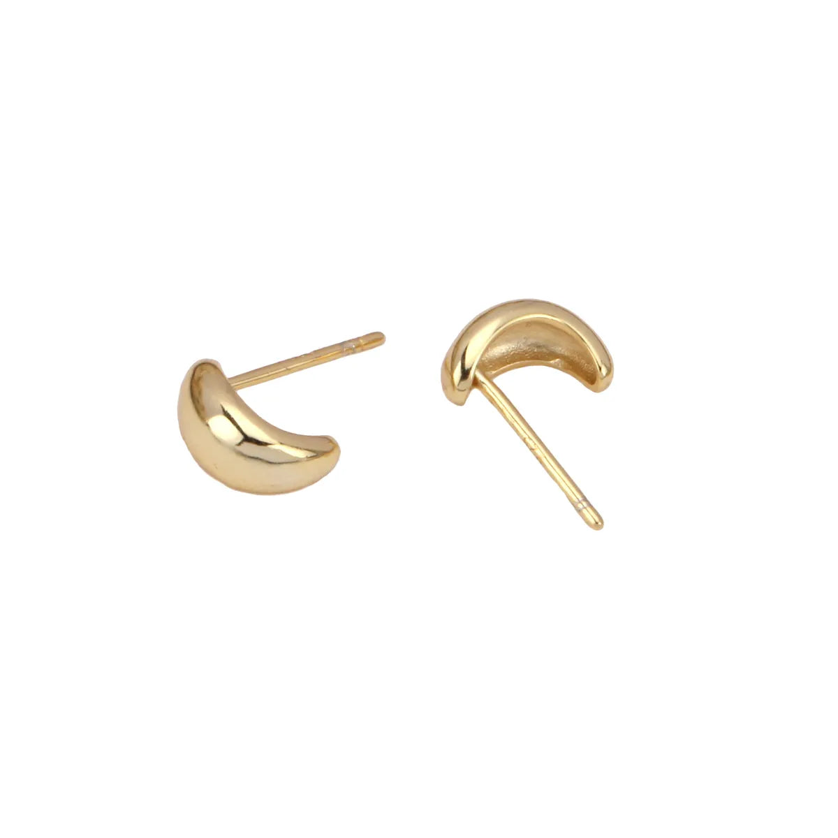 ladies earrings for stylish women -1 Pair Simple Style Solid Color Plating Sterling Silver Gold Plated Ear Studs