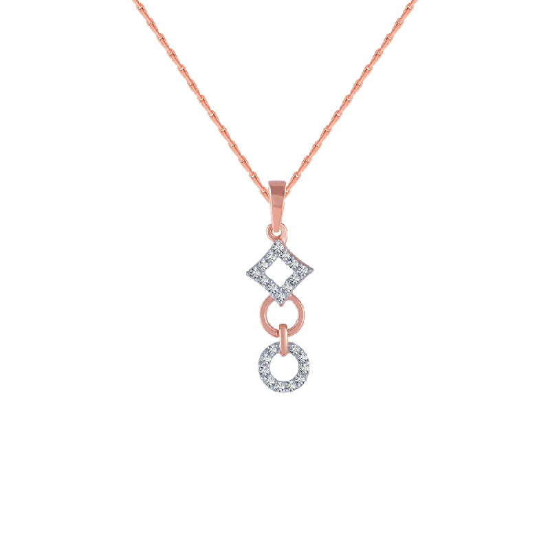 necklaces with blue sapphire -18KT (750) Rose Gold And Diamond Pendant For Women