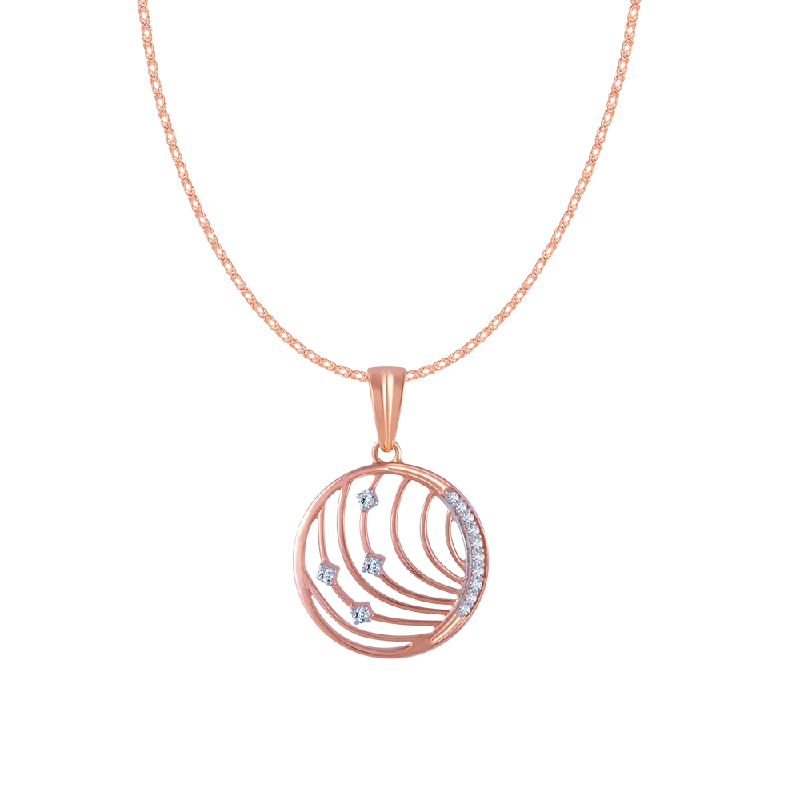 necklaces with pink tourmaline -18KT (750) Rose Gold And Diamond Pendant For Women