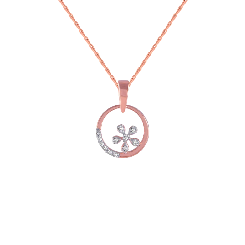 necklaces with evil eye -18KT (750) Rose Gold And Diamond Pendant For Women