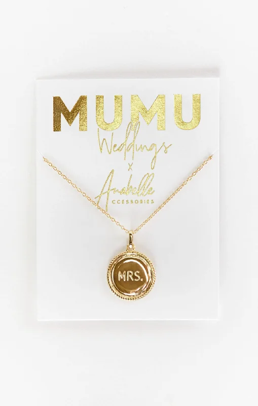 necklaces with sun pendant -MRS. Necklace ~ 14K Gold Plated