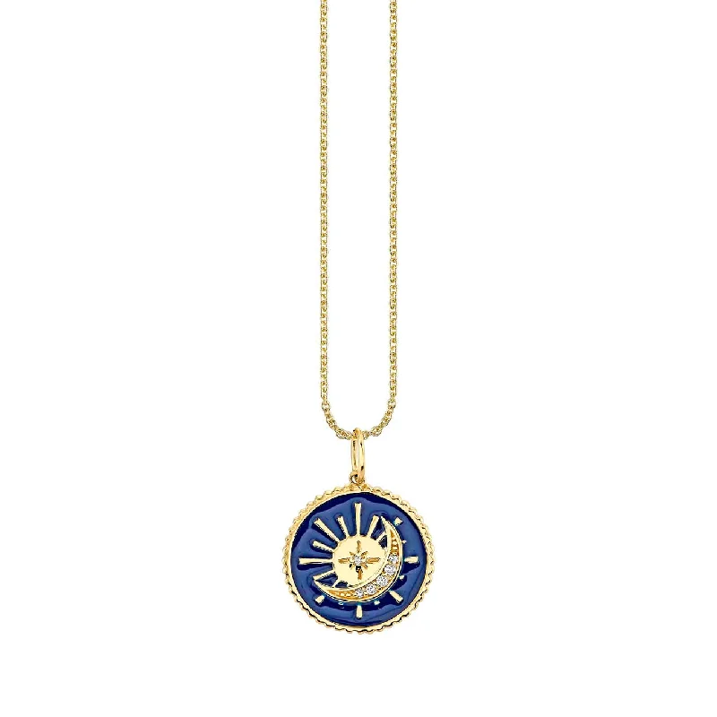 Gold & Diamond Sun & Moon Medallion