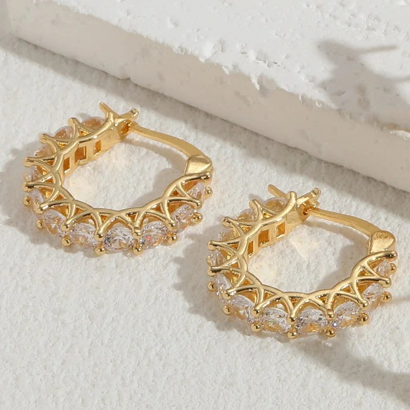 U-Shaped Zircon Earrings