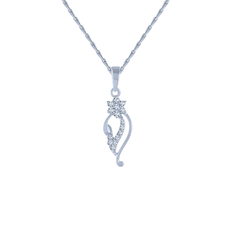 necklaces with green peridot -18KT (750) White Gold And Diamond Pendant For Women