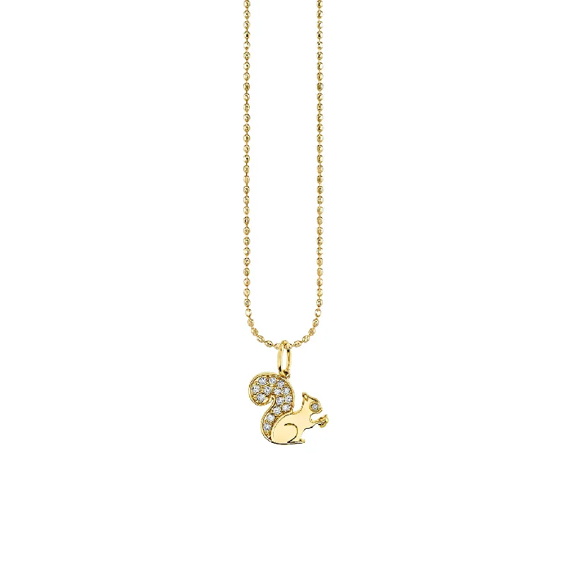 Gold & Diamond Small Squirrel Charm