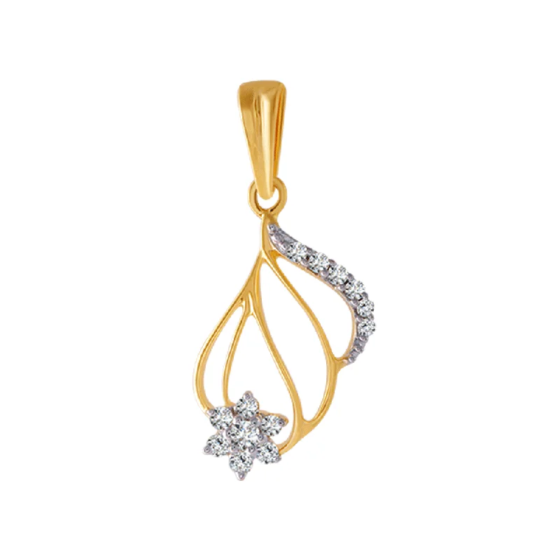 necklaces boho chic vibe -18KT (750) Yellow Gold And Diamond Pendant For Women